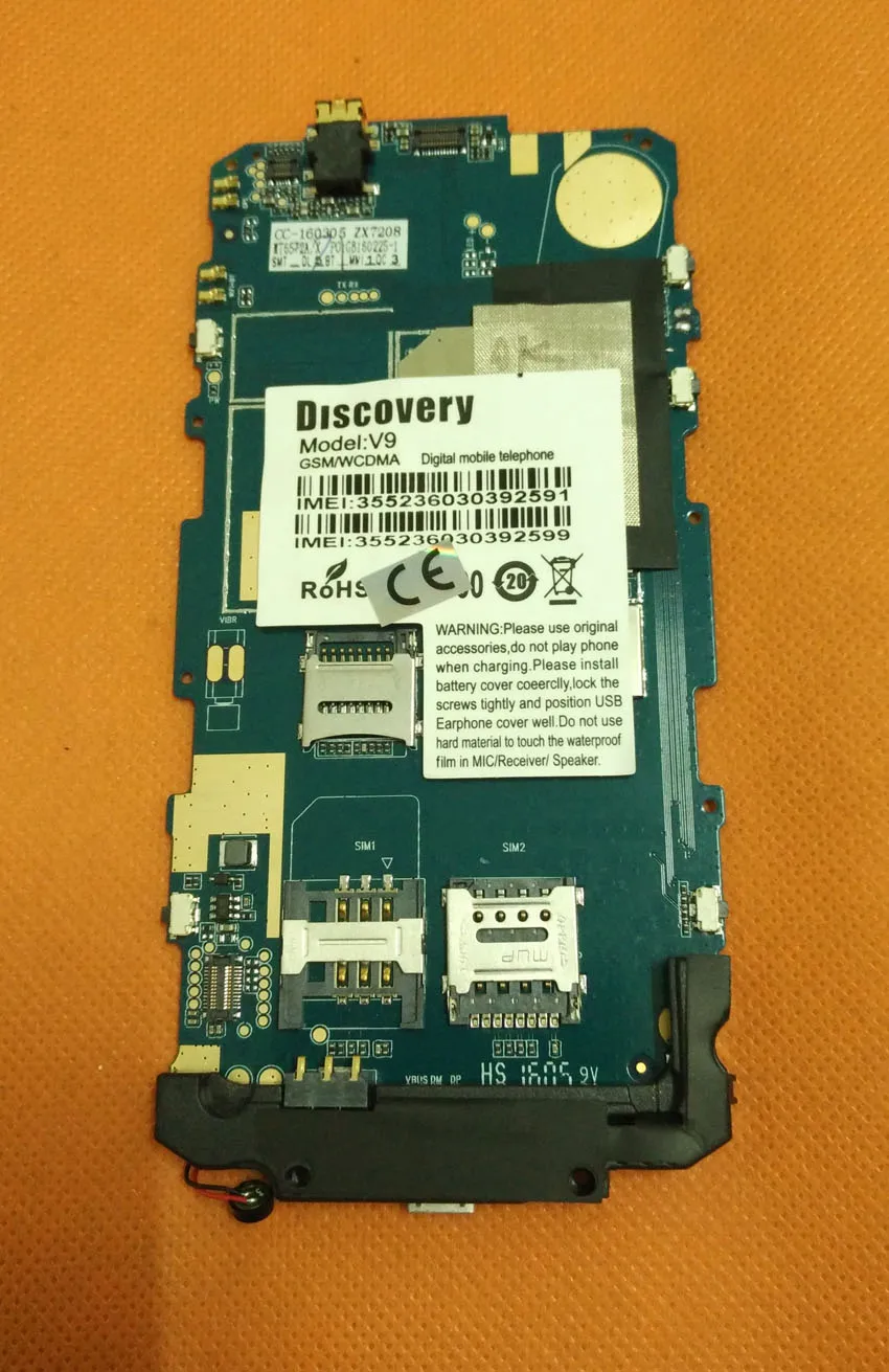 Original mainboard 512M RAM 4G ROM Motherboard for Discovery V9 IP68 MTK6572 Dual Core 4 5