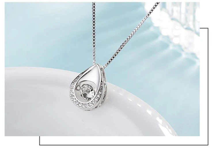 KOFSAC модные 925 пробы серебряные ожерелья для женщин и девушек вечерние ювелирные изделия Модные капли воды танцы кристалл камень ожерелье