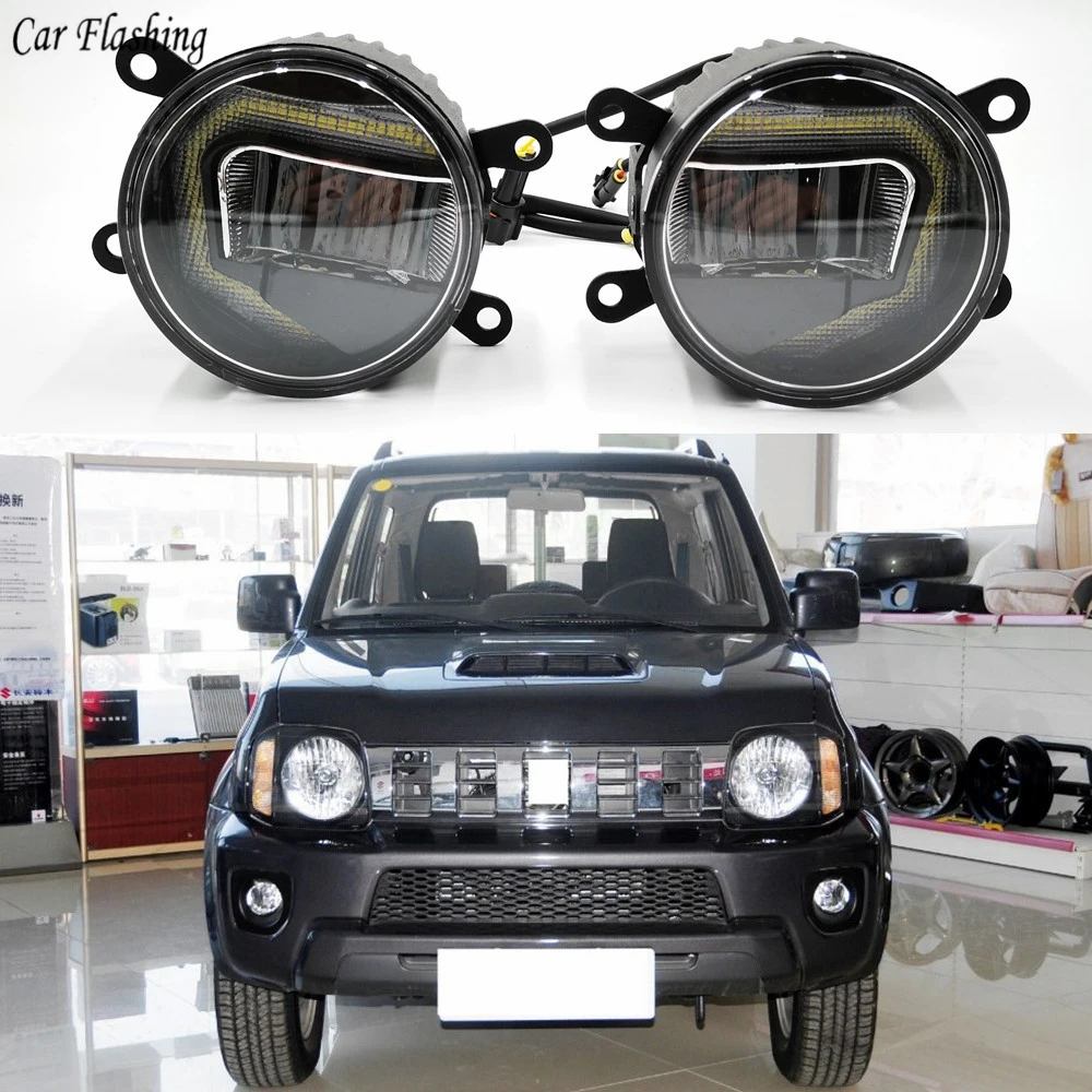

3-IN-1 Functions Auto LED DRL Daytime Running Light Car Projector Fog Lamp with yellow signal For Suzuki Jimny 2007-2016