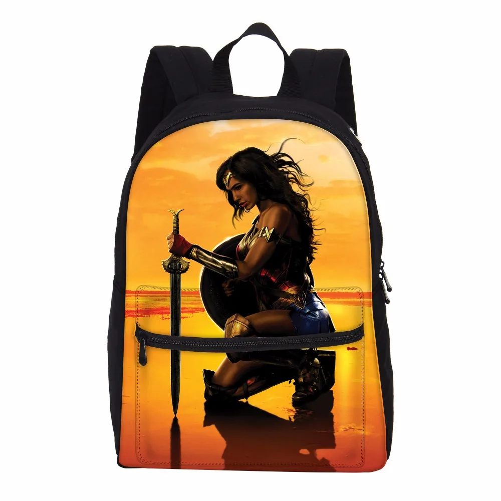 

VEEVANV Canvas Backpacks For Men Women Fashion Super Hero Wonder Women Printing 3D Bag Shoulder Bag Laptop Casual Backpacks