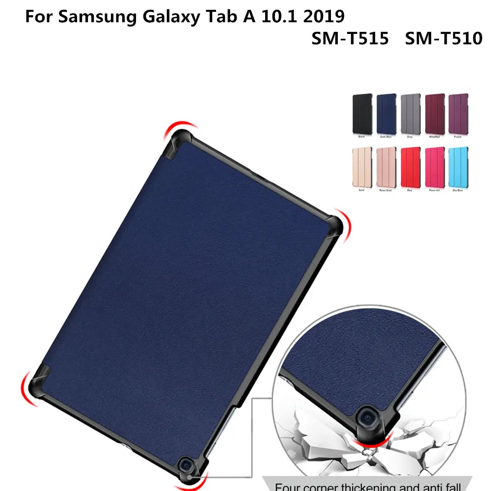 

For Tab A 10.1 Inch 2019 Version Tablet Bags Sleeve Case for Samsung Galaxy Tab A 2019 SM-T510 SM-T515 T510 T515 PU Stand Cover
