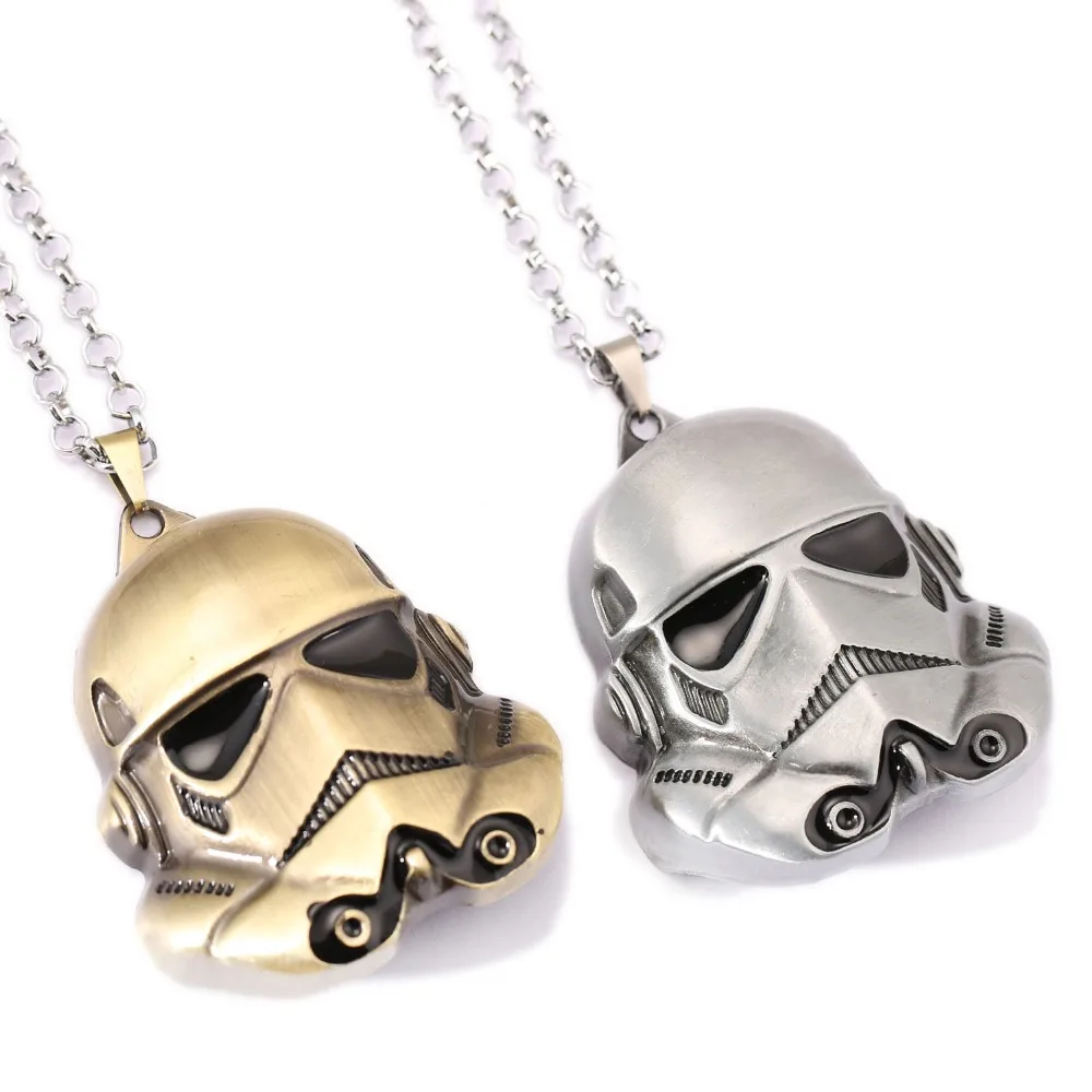 

Star Wars Necklace Men Mask Stormtrooper Pendant Necklace Silver Plated Chain Fashion Jewelry Accessory Choker ketting kolye