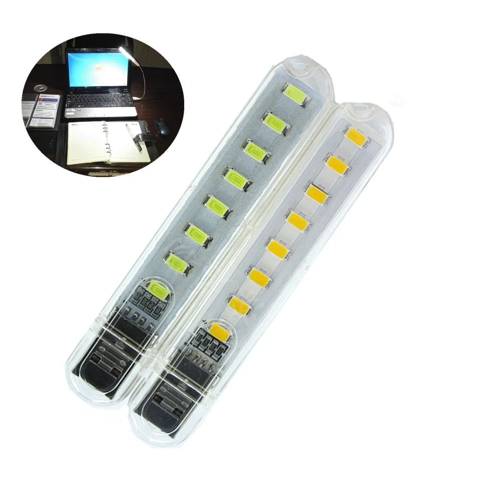 

1Pc USB LED Lamp 8 Leds Night Lamp Lighting lamp For Reading Bulb Laptops Computer Notebook Mobile Power Charger