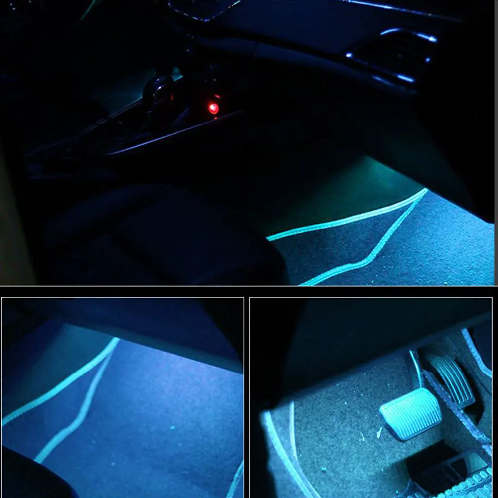 4 шт. SMD5050 автомобильный GRB светодиодный свет интерьер автомобиля декоративный свет 12 В автомобиль Стайлинг декоративная лампа авто полосы света цвета