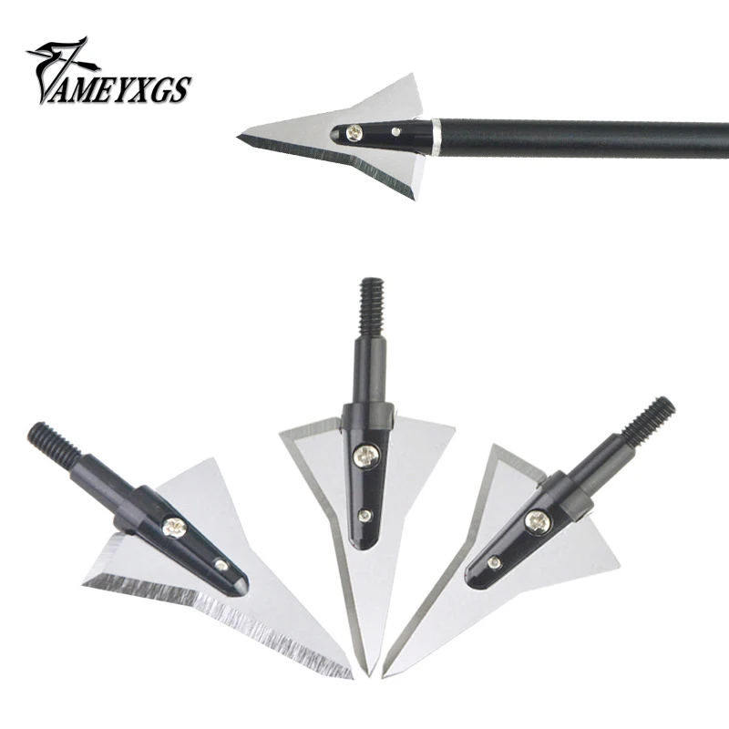 4 Pcs Hunting Arrowheads Double Blade 126 Grain Stainless Steel
