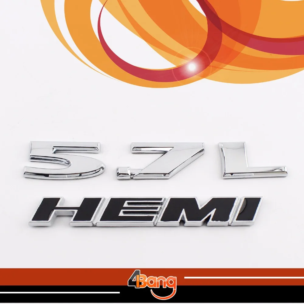 2pcs Metal Chrome HEMI Red Emblem Car Auto Badge Sticker Decal