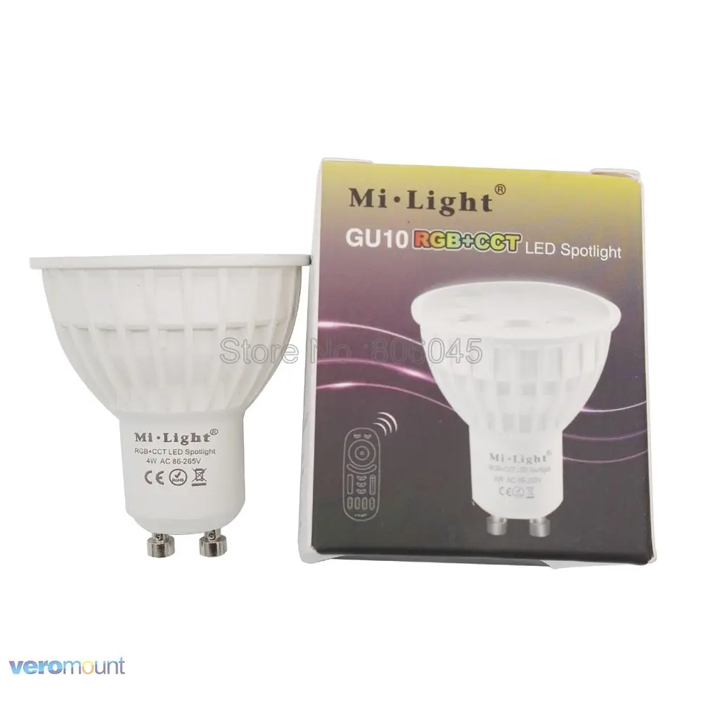  MiLight Dimmable LED Bulb 4W GU10 RGB+CCT (2700-6500K) Smart WiFi LED Spotlight FUT103 2.4G RF Wire - 4000023983801