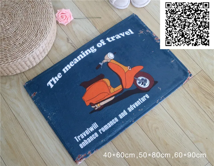 

new 40cm*60cm Bus bicycle flannel Carpet bathroom water absorption non-slip rug bedroom Porch doormat floor mat Kitchen Rugs