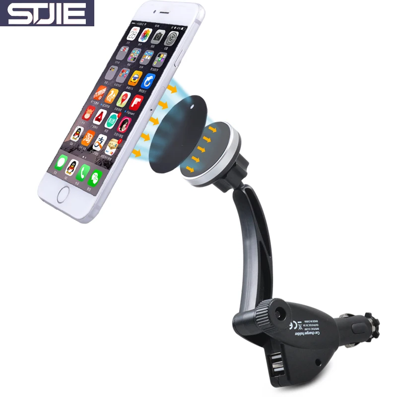 STJIE Universal Mobile Phone Stand Charger 360 Adjustable Dual Usb Port