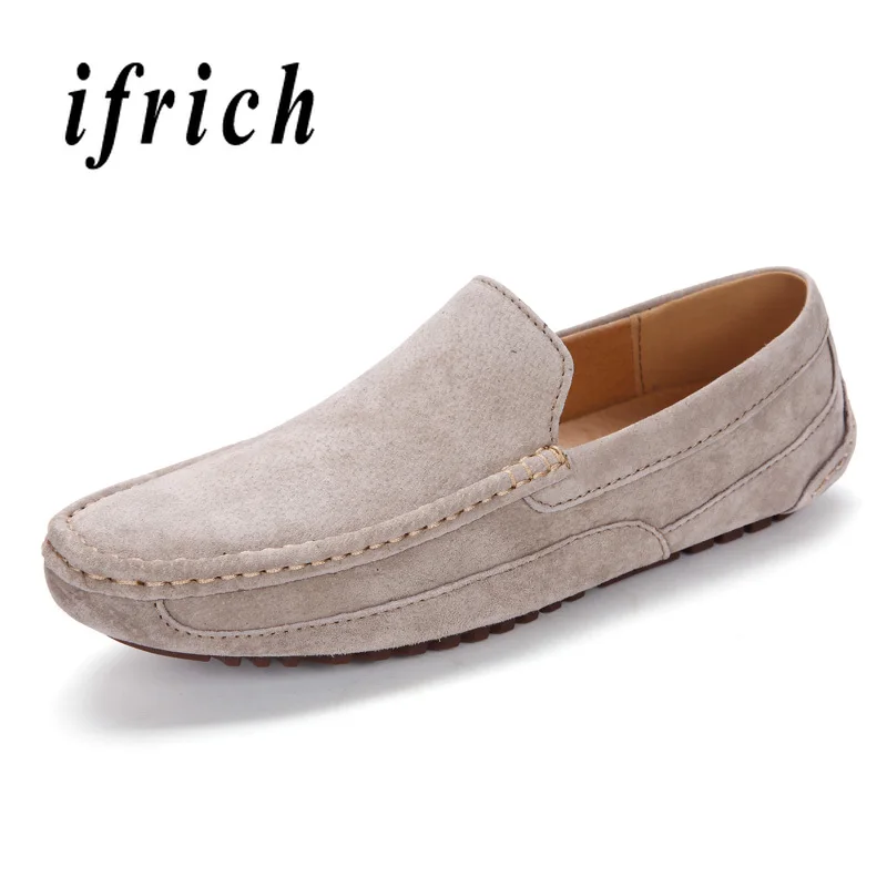 

Young Casual Loafers Shoes Khaki Brown Men Walking Driver Shoes Comfortable Slip on Flats Shoes Weight Light Casual Male Shoes