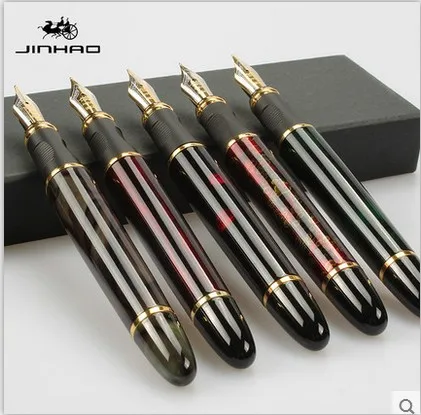 JINHAO X450 передовые перьевая ручка, покрытие из 18 к GP чернильная ручка NIB 23 цвета можно выбрать упаковку с черной ручкой мешочек Горячая распродажа