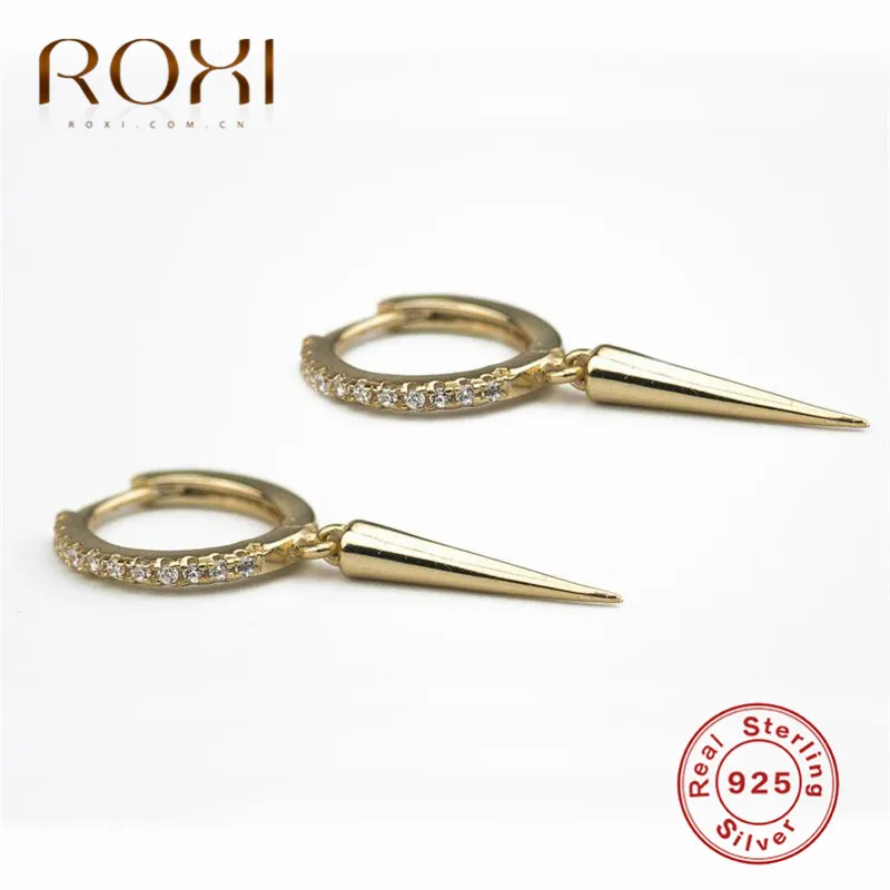 ROXI, модные женские серьги один шип Хрящ уха 925 серьги из стерлингового серебра ювелирные изделия в Корейском стиле, в стиле панк для мужчин серьги