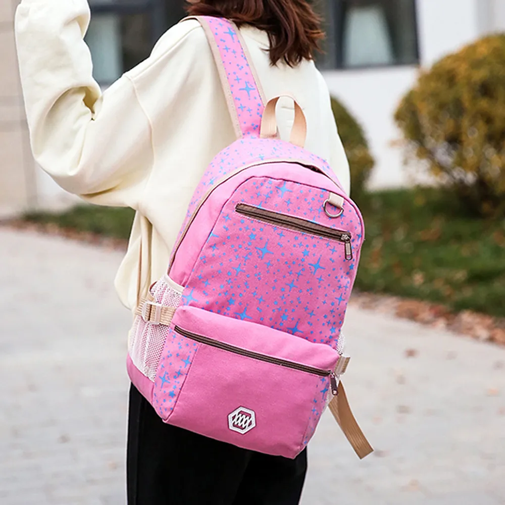 Комплект из 3 предметов, корейский Повседневный женский рюкзак, Холщовая Сумка через плечо, школьный рюкзак в консервативном стиле для девочек-подростков, композитный рюкзак