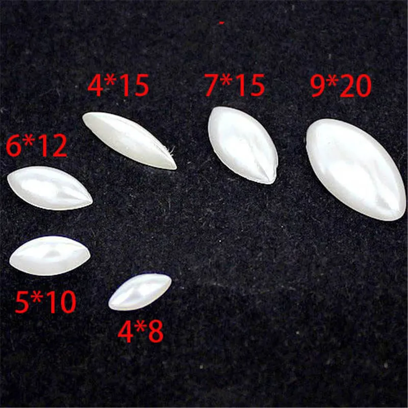 

Nail decorative Various sizes pearl white horse eye Shape Acrylic Nail art Flat Back Rhinestone Clothing accessories