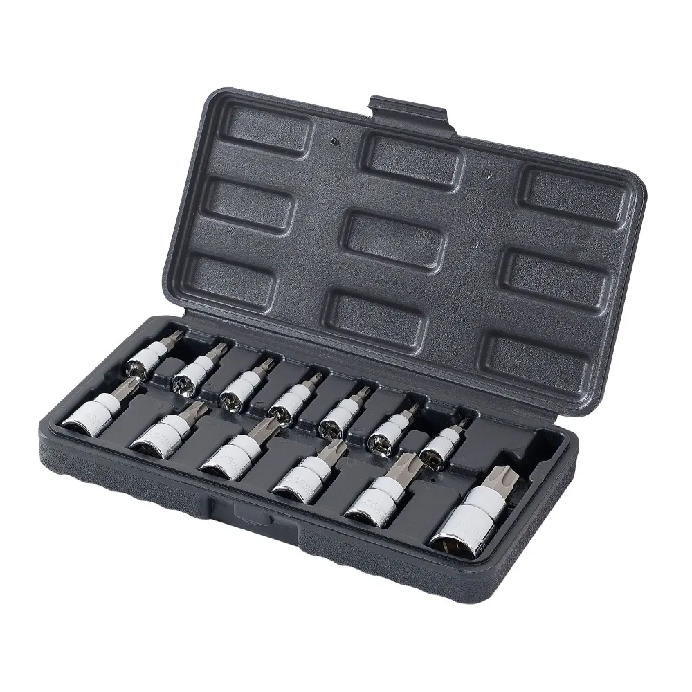 

WORKPRO 13PC Torx Bits Socket Set 1/4" 3/8" 1/2" Dr. Bit Sets Home Tool Kits