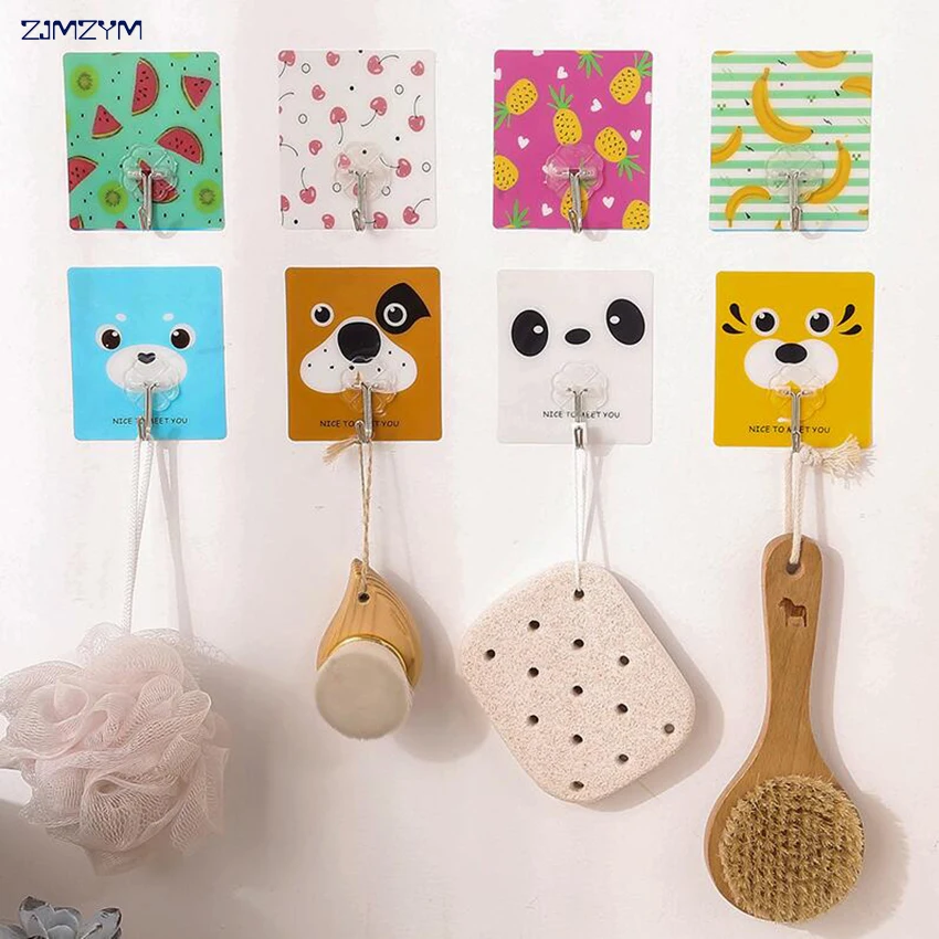 

1pc creative Cartoon Waterproof adhesive hooks for walls Seamless strong adhesive hooks Strong Wall Hook Hanger Kitchen Bathroom