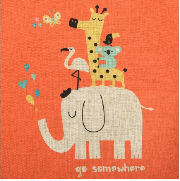 #1116 جديد الإبداعية الملونة لطيف الحيوان الطفل غرفة الكتان وسادة مطبوعة وسائد كنبة مكتب الساخن لا ملء