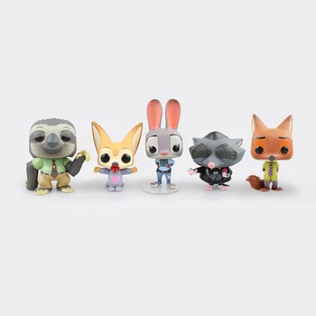 

Disney Movie Zootopia Nick Fox Judy Fennec Mr. Big Flash Sloth Mole Action Figure Model Doll Toy Children Collection Gift Kids