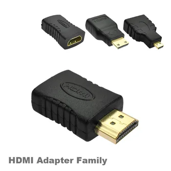 

1pc Mini Micro HDMI Male to HDMI Female Cable Adapter Converter and Extender for 1080P HDTV Camera Xbox laptop Cell Phone