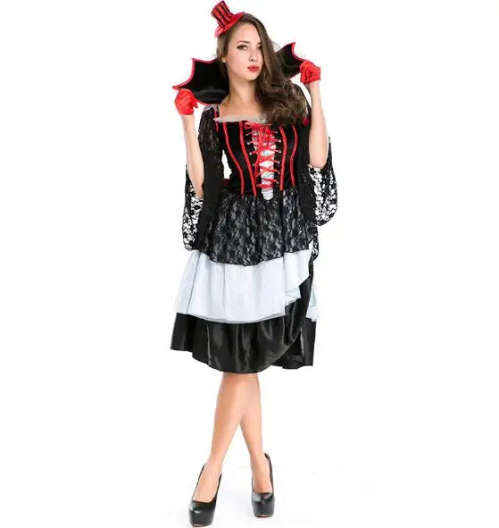 Women Vampire Costumes Adult Halloween Party Bloodsucker Role Play