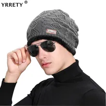 YRRETY Мужская зимняя шапка Модные вязаные черные шапки Осенняя шляпа толстая и теплая и облегающая шапка бини мягкие шапочки Хлопок хит