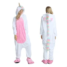 New Winter Adult Women Animal Pajamas Flannel Pajama Sets Kigurumi Hooded Sleepwear Homewear Unicorn Stitch Panda