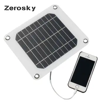 

Zerosky 5V 5W Solar Panel Bank DIY Home Portable Solar Power Charging Panel Charger USB Solar Panel for Samsung Smart Phone