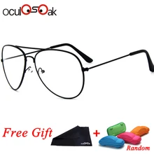 Унисекс Прозрачные очки с металлической оправой оптическая близорукость очки Классические Брендовые очки мужские и женские прозрачные простые линзы очки с коробкой