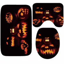 3 шт набор пены памяти лампа в виде тыквы на Хэллоуин коврик для ванной Мягкий Нескользящий абсорбирующий коврик для ванной комнаты и ванной комнаты