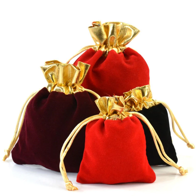 2 Pcs Velvet Dice Bag 7*8 Cm Jewelry Packing Drawstring bags Beam Mouth