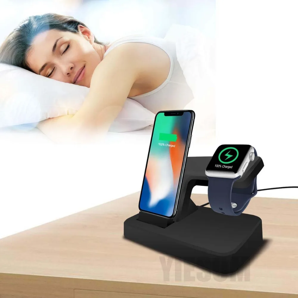 Wireless Charging Holder For Apple Watch 4321 42mm 38mm New Charger Dock Station Stand For iPhone XS Max XR X 8 7 6S 6 Plus 5 (1)