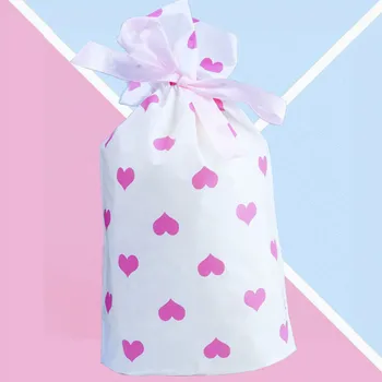 

100pcs Pink Loving Drawstring Bag Gift Packing Ins Heart Beam Bag Cosmetics Gift Decoration Bag