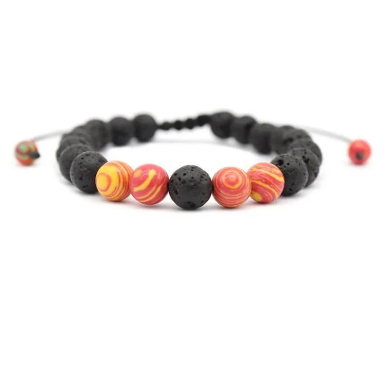 

10 pcs Lava energy Stone Bead Yuga Bracelets Bangles chain Buddha Strand Bracelet Jewelry 15 grams weight Accessories hand chain