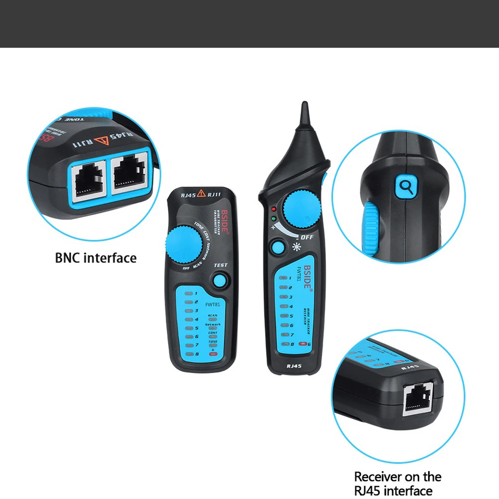 Портативный BSIDE FWT81 кабельный трекер портативный многофункциональный RJ45 RJ11 телефонный провод сеть LAN ТВ электролиния Finder Тестер