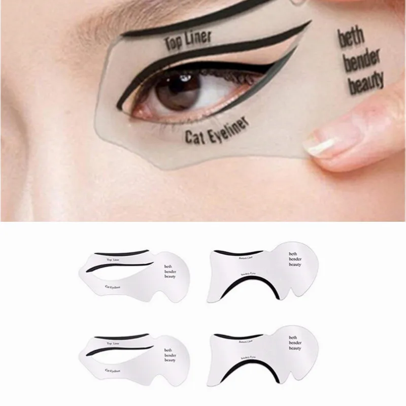 

10Pcs Pro Eyeliner Stencils Winged Eyeliner Stencil Models Template Shaping Tools Eyebrows Template Card Eye Shadow Makeup Tool