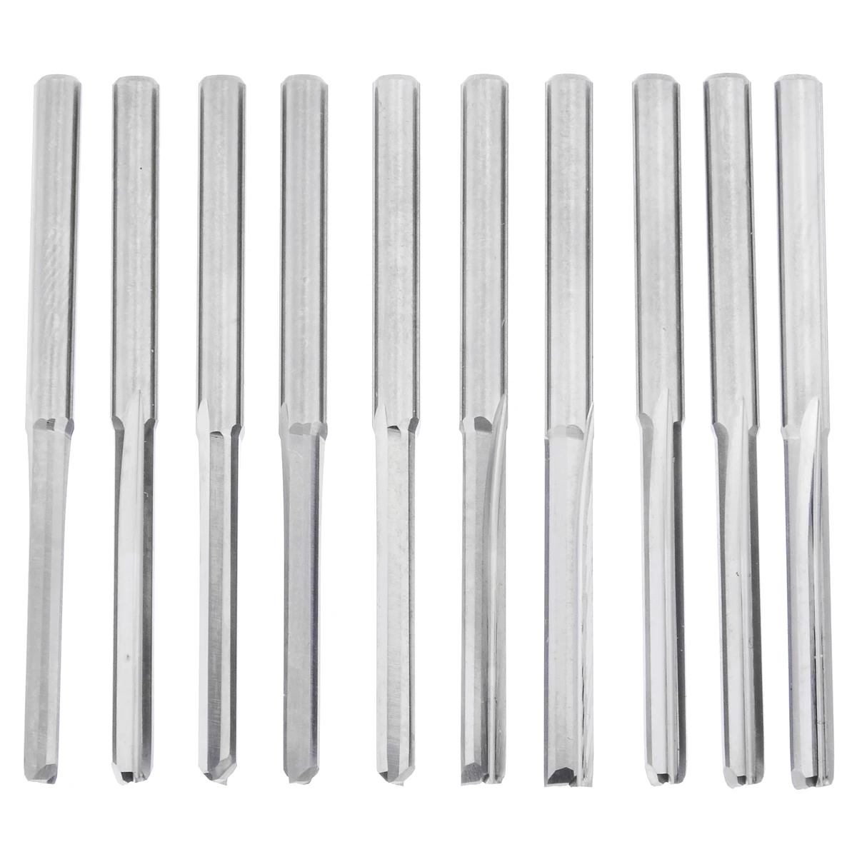 10pcs 2 Flute Milling Cutter Tungsten Carbide 3.175mm Straight Shank End Mill CNC Durable Router Bits for Engraving Cutting