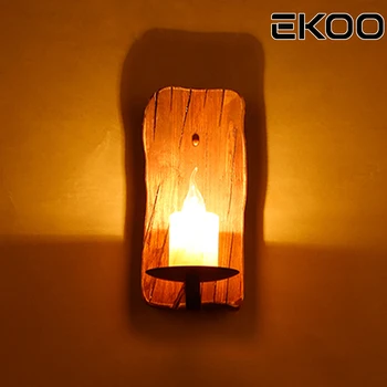 

EKOO E14 Vintage Industrial Retro Wood Sconce Cafe Bar Wall Lamp Fixture Wall Loft Light Marble lamp holder