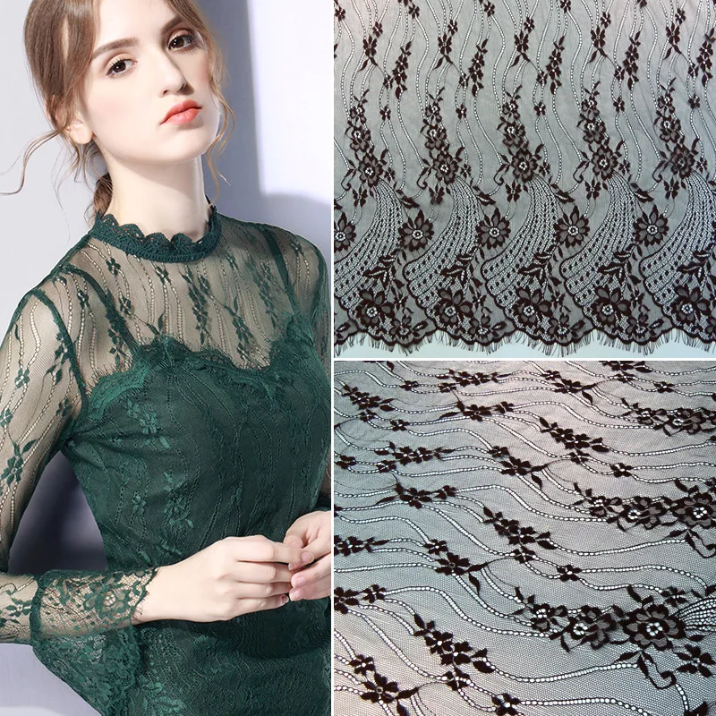 

3 Meters French Lace Fabrics 2019 African Tulle Lace Trim DIY Crafts Wedding Dress Clothing Bra Lace Material Handmade