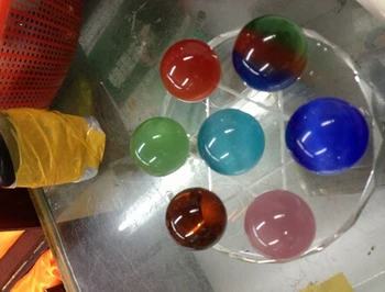 

WBY+++---331+++Beautiful 40mm Multicolor crystal ball. Seven star array in healing treatment