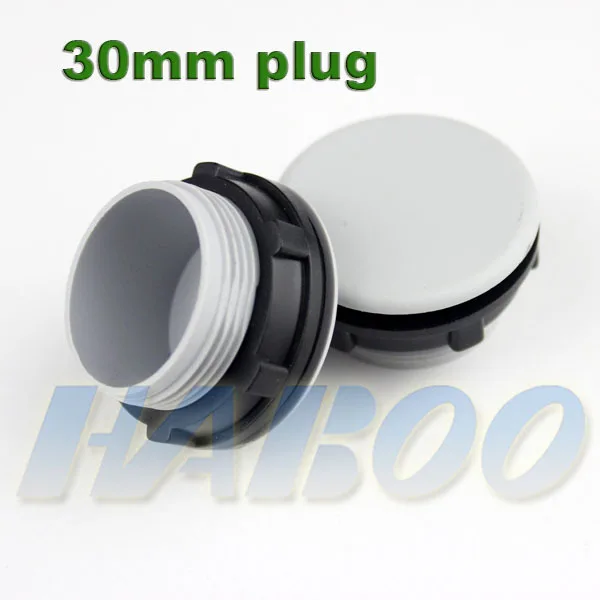 

50pcs/lot plastic plug 30mm push button switch indicator plug black grey color panel plug