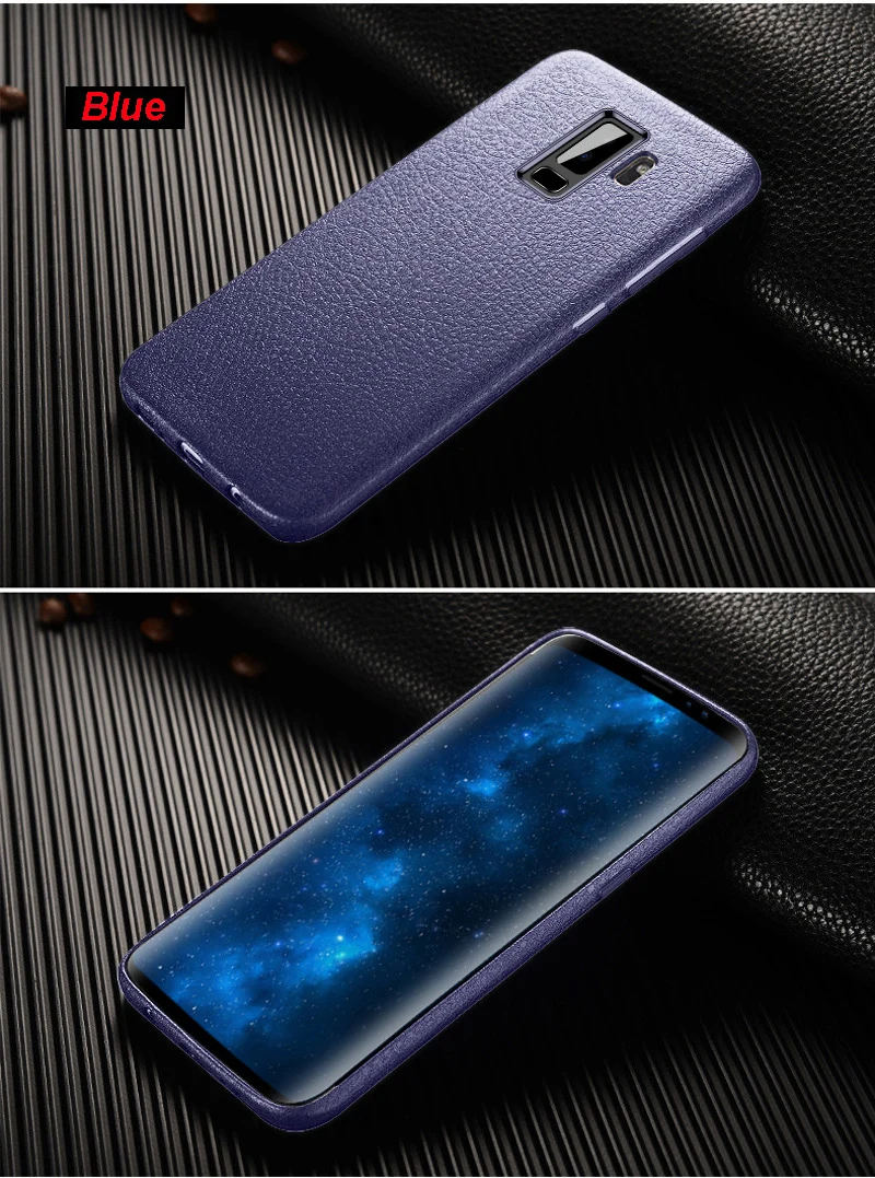MLLSE Ultra Thin Leather Skin TPU Phone Cover For Galaxy S9 Plus Business Style Case For SAMSUNG S8 S8+ Note 8 Back Protector (11)
