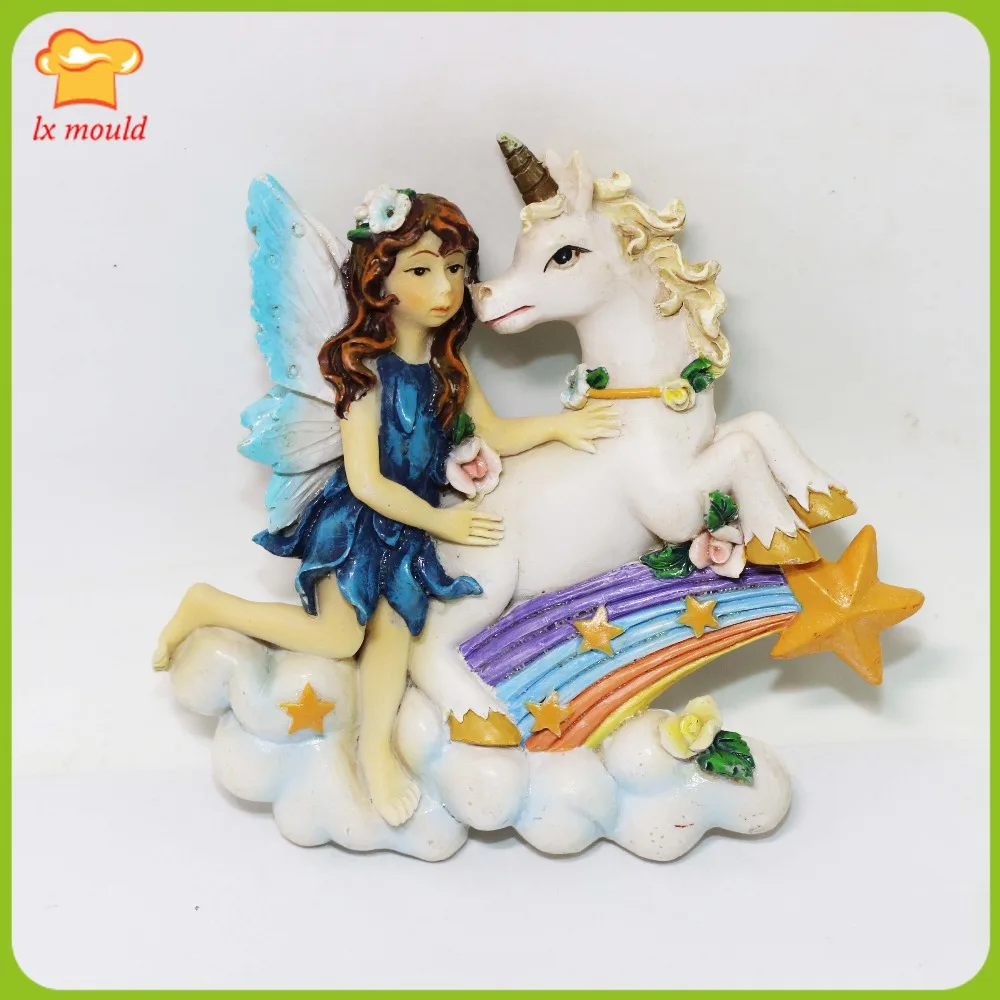 Новинка мастер Девушка ангел лошадь сахара украшения торта инструменты Ангел Мастер DIY шоколадная форма цветка смолаы силиконовые формы
