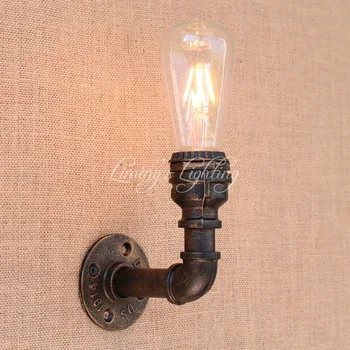 

Loft Retro iron Water pipe vintage wall lamp bedside with edison/led bulb E27 110v-220v lights for restaurant cafe night light