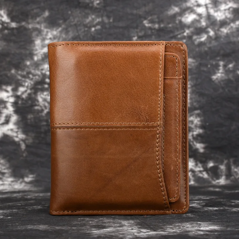 Высокое качество мужской кожаный бумажник натуральная Короткие Двойные кожаные мужские кошелек из натуральной кожи Carteira Мужская кожа