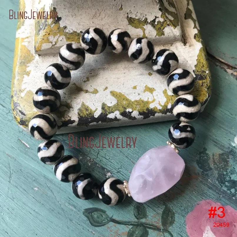 20181207-BM11304-pink and black unique glam stone bracelet boho accessory gift elegant style trendy jewelry_3