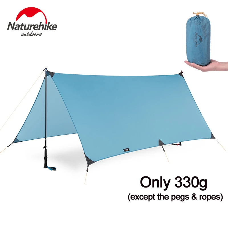 

ONLY 330g Naturehike 15D Nylon Camping Shelter Waterproof Portable Ultralight Camping Hiking Outdoor light weight rainfly