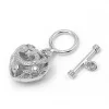 925 пробы серебро микро проложить Циркон круглый пружинное кольцо застежка для DIY ожерелье и браслет SC-CZ037