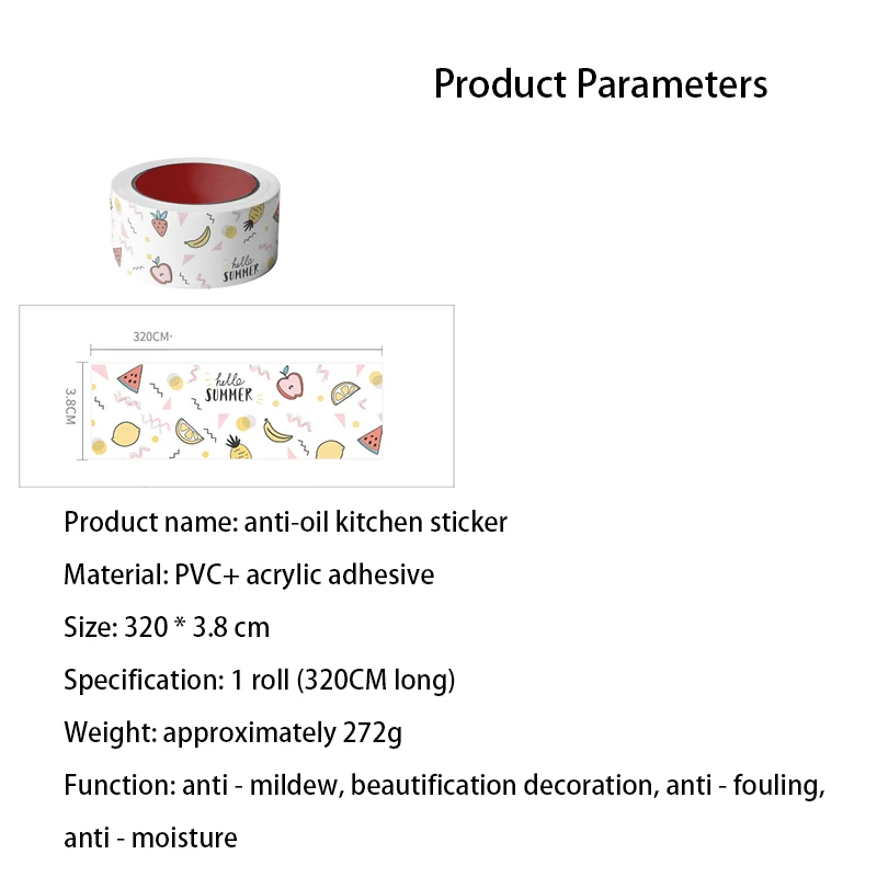 Anti-oil Kitchen Sticker Anti-oil Kitchen Sticker Mildew proof Waterproof Adhesive Tape PVC Material Kitchen Wall Sticker