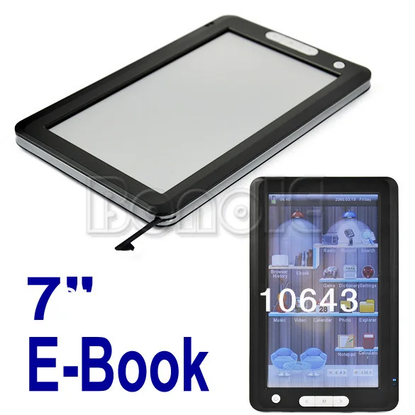 Color Screen 7" Inch E Book Reader Electronic Dictionary 720 p hd Videos Touch Panel 4GB FM