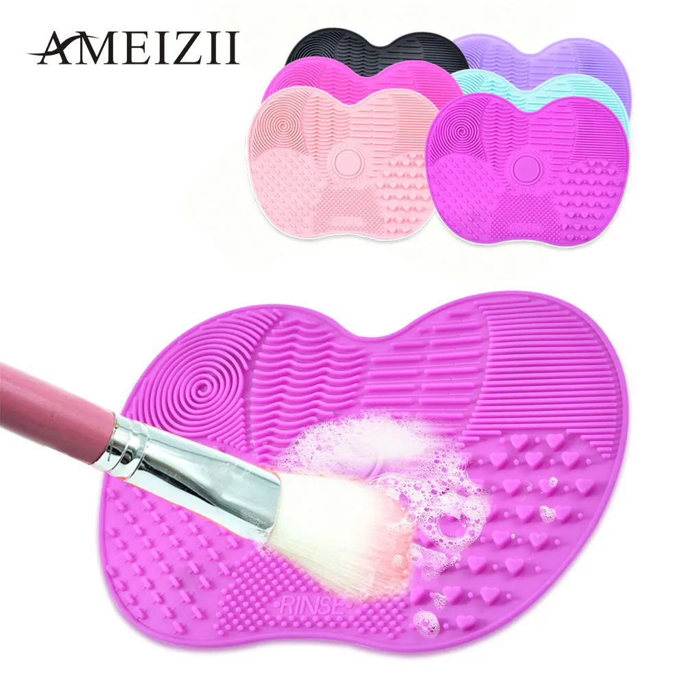 Ameizii Silicone Brush Cleaning Mat for Cosmetic Makeup Brushes